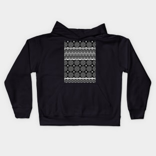 African Ethnic Tribal Black and White Pattern Kids Hoodie